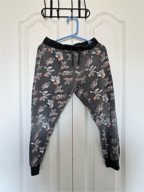 Space Jam Kids Thermal Lounge Pants in Charcoal with Basketball Print Size 6